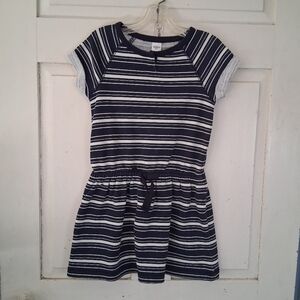 OshKosh B'gosh Navy and Cream Striped Pullover French Terry Casual Dress Coverup